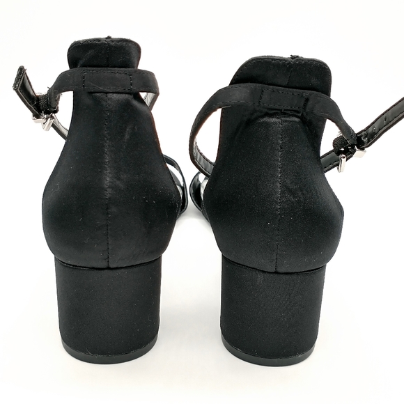 Rampage Glyterzz Heels Open Toe Ankle Strap Black - Picture 3 of 7